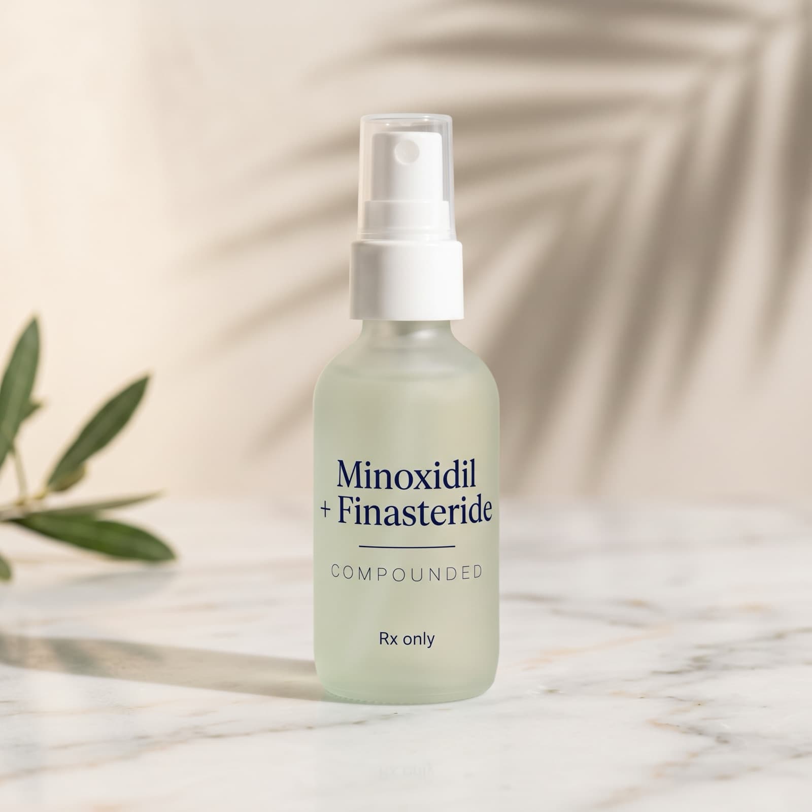 Illustration of a compounded minoxidil and finasteride spray
